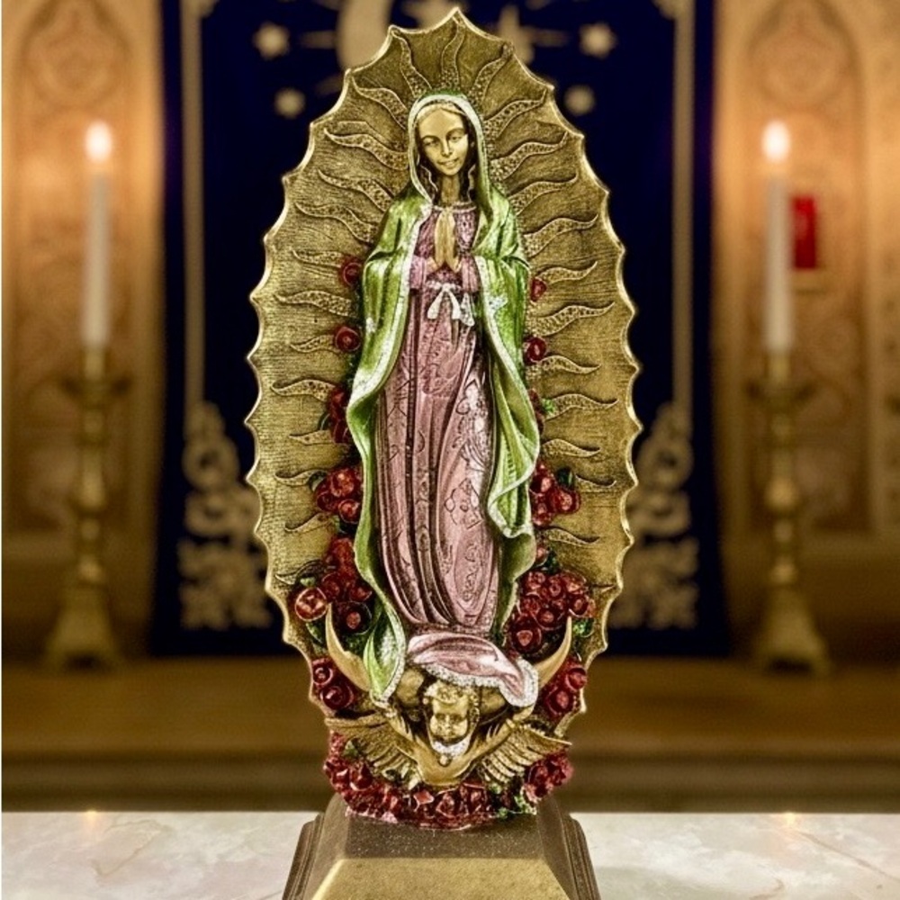 Decorative Religious Virgin de Guadalupe Home Figurine